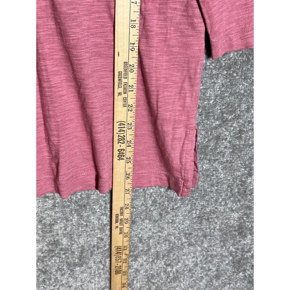 J Jill Top Women Size Small Petite SP Pink‎ Slub Knit Crochet Trim 3/4 Sleeves - Picture 6 of 6